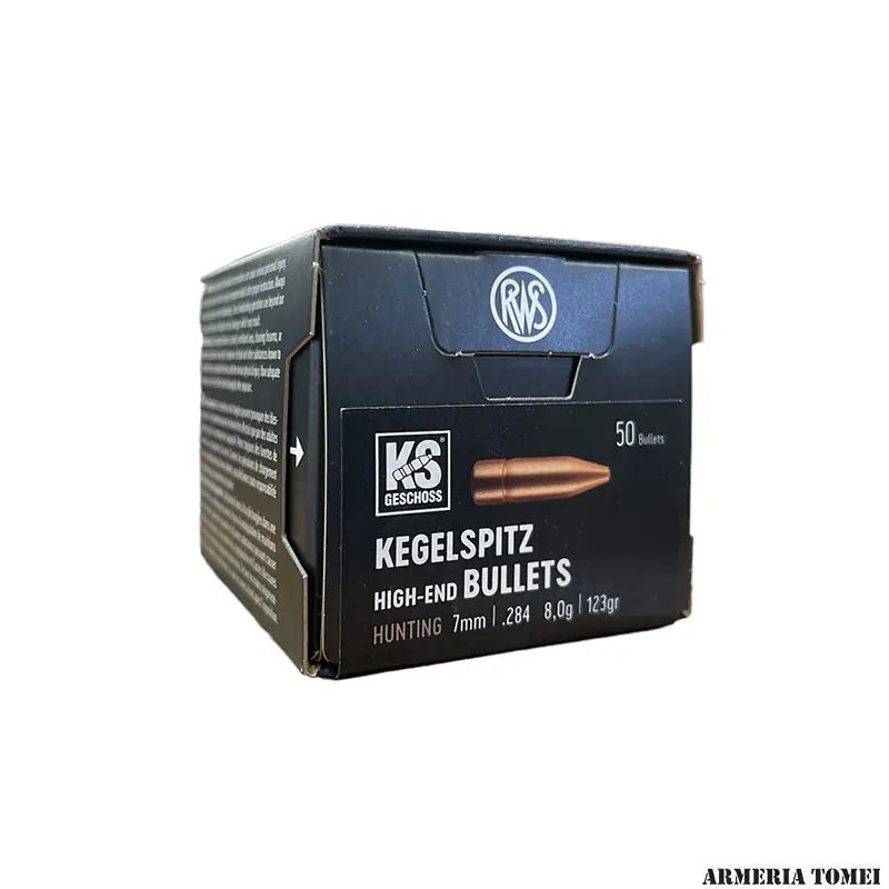PALLE DA RICARICA - RWS - KS 7mm CONE SP / .284 • 8,0g / 123gr (50 PZ)