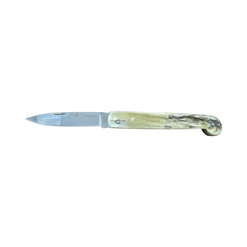 COLTELLO - IL CACCAMO GUANCETTE IN CORNO ANTICO 19cm