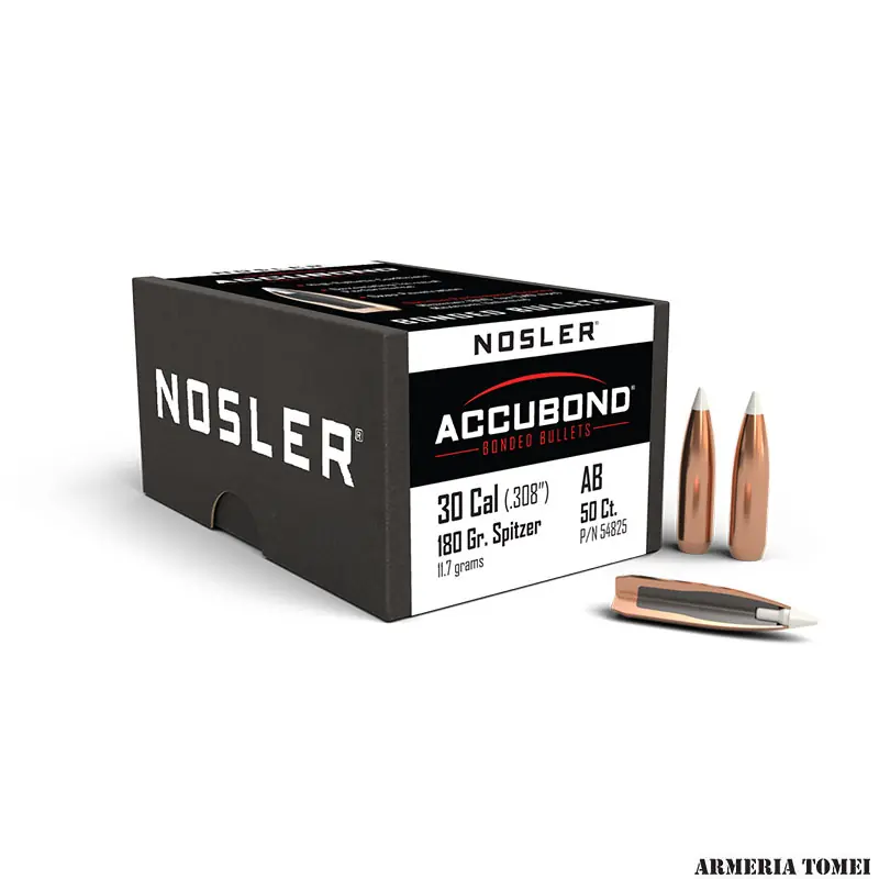 PALLE - NOSLER - ACCUBOND 30 Cal (.308 ") Spitzer 180gr (11.7grams) (50pz)