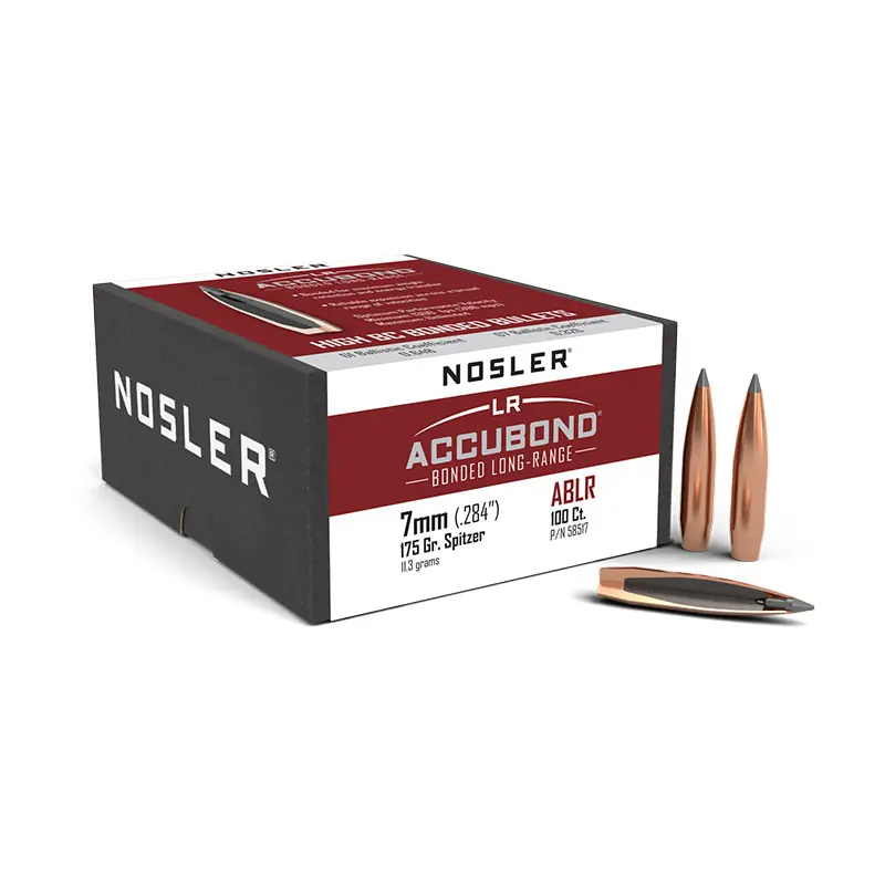 PALLE - NOSLER - ACCUBOND LONG RANGE 7mm (.284 ") Spitzer 175gr (11.3 grams) (100pz) -58517