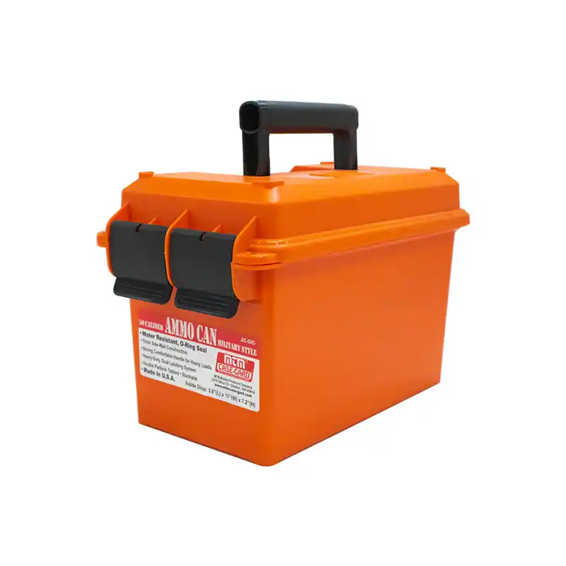 MTM CASE GUARD - AC-50C- 50 CALIBER AMMO CAN MILITARY STYLE 5.8 "(L) x 11 "(W) x 7.2 " (H) Orange
