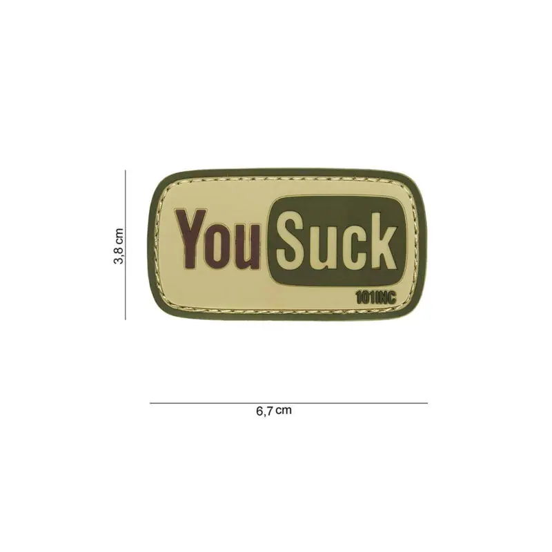 PATCH - TOPPA 3D IN PVC YOU SUCK verde 14069