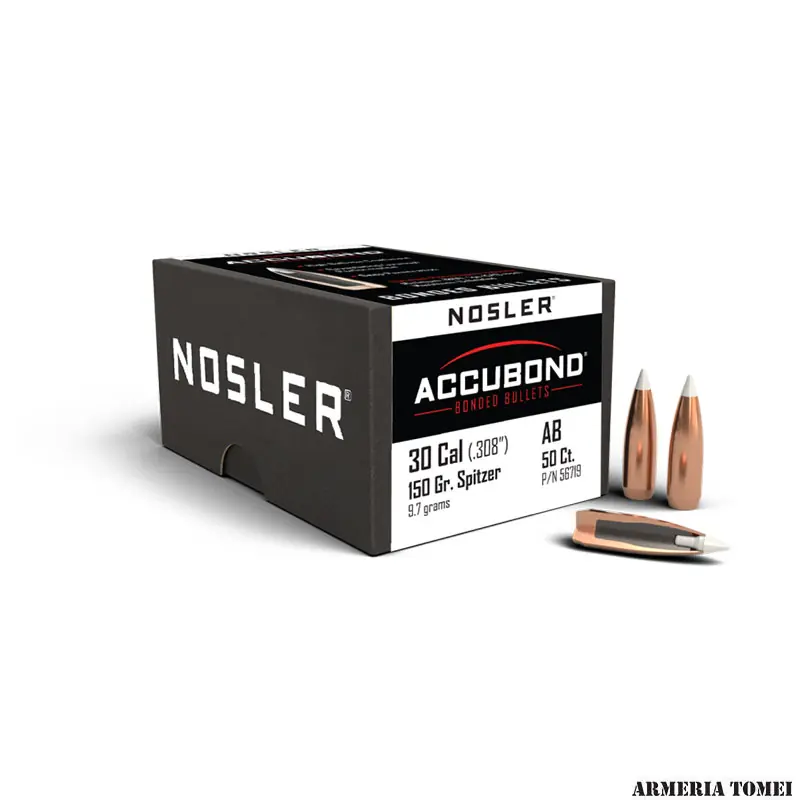 NOSLER - PALLE CAL 30 150GR (.308 ") SPITZER ACCUBOND (50 PZ) -56719