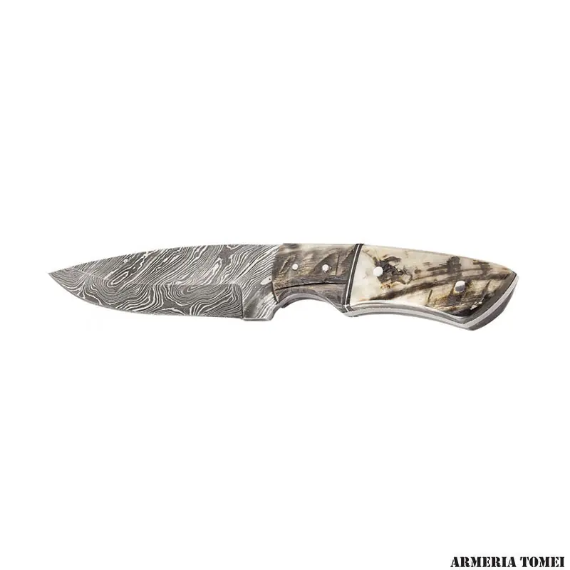 COLTELLO - 39OUTDOOR COLTELLO DAMASCO HUNTER - CORNO