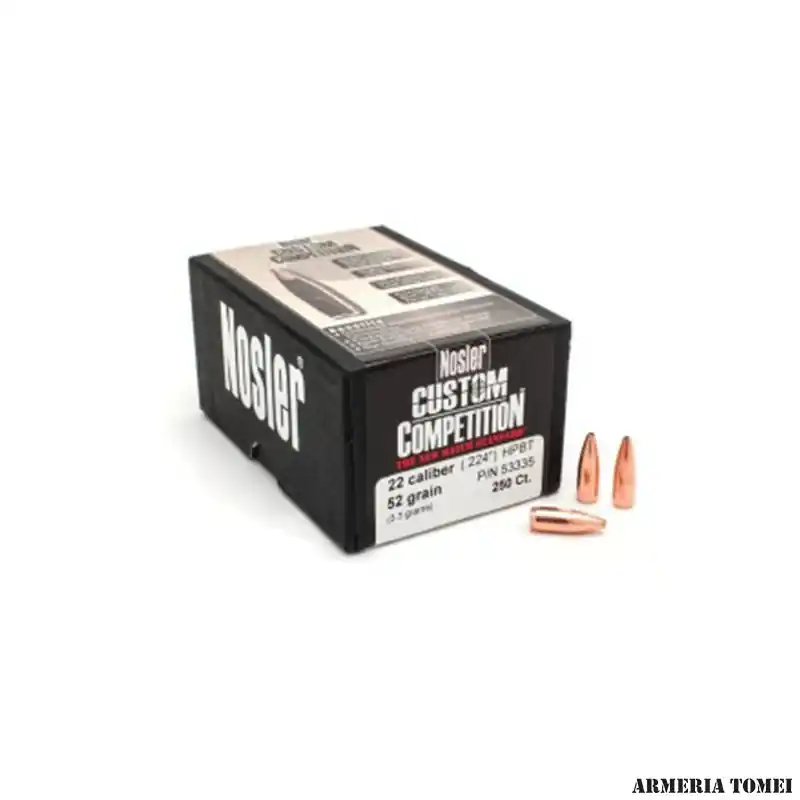 NOSLER - CUSTOM COMPETITION CAL .22 (.224‘‘) 52GR HPBT (250PZ)