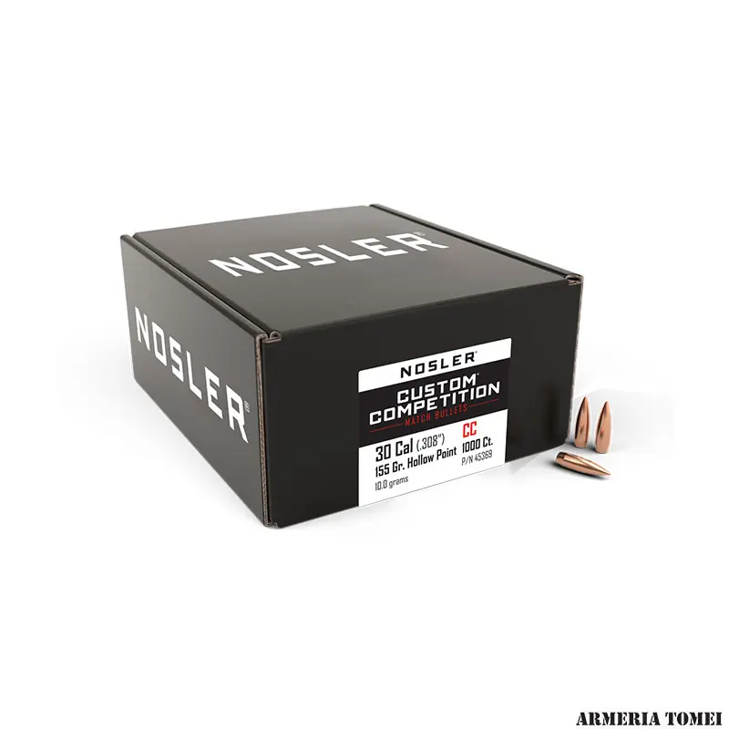 PALLE DA RICARICA - NOSLER - 30 Cal (.308 ") 155gr (10.0 grams) HPBT Custom Competition® -45369