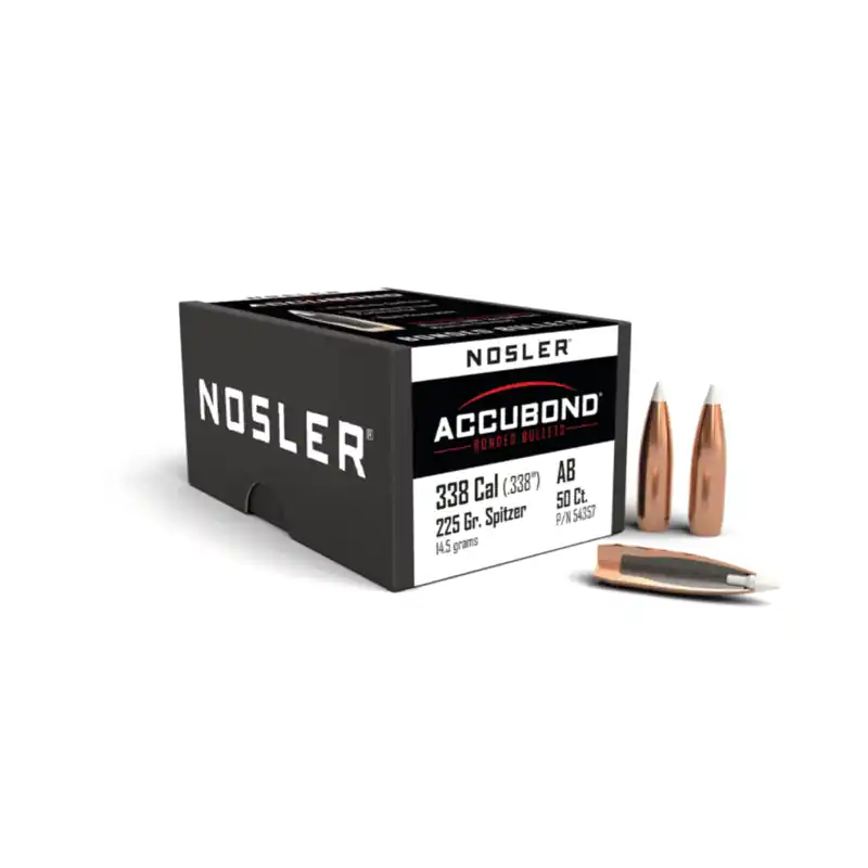 PALLE - NOSLER - ACCUBOND 338 Cal (.338 ") Spitzer 225 grain (14.5 grams) (50pz)