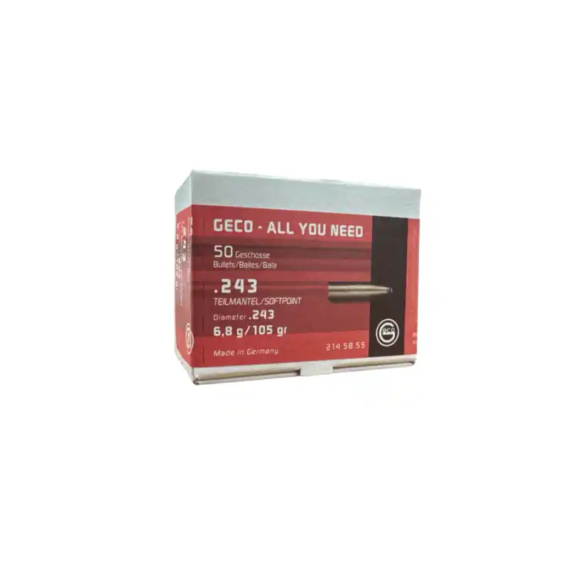 PALLE DA RICARICA - GECO - TEILMANTEL/SOFTPOINT .243 6,8g 105gr (50pz)