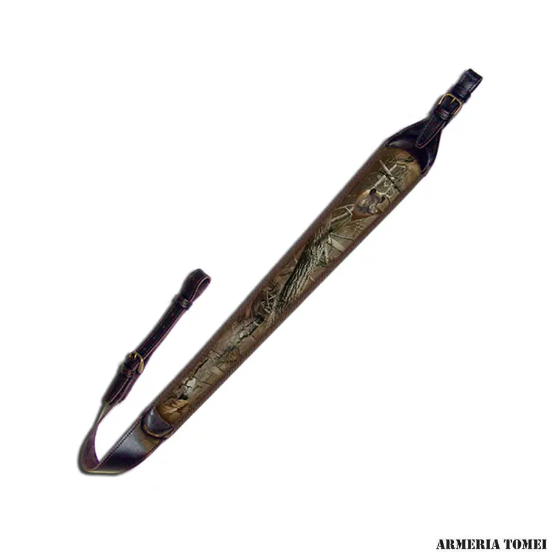WILD ZONE - CINGHIA IN CUOIO NEOPRENE 98CM -MARRONE (CINGHIALE)