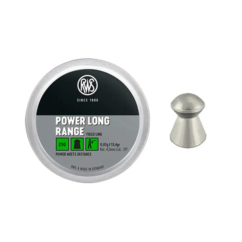 RWS - POWER LONG RANGE Field Line 0,87g 13.4gr cal 4,5mm (.177) (250PZ)