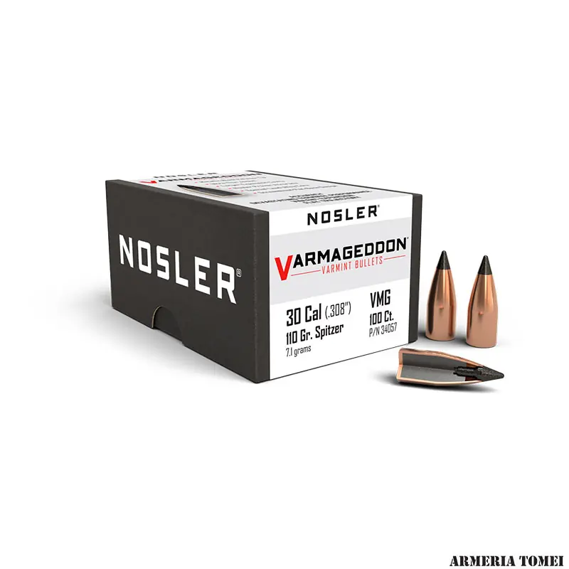 PALLE - NOSLER - VARMAGEDDON 30 caliber (.308 ") 110gr FB Tipped 7.1grams (100pz) -34057