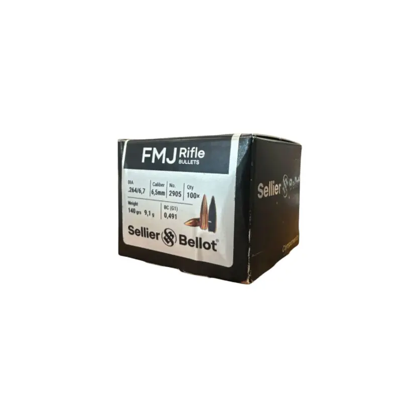 PALLE DA RICARICA - SELLIER & BELLOT - 6.5mm DIA .264/6,7 FMJ 140gr 9,1g (100PZ)
