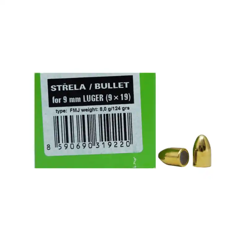 PALLE DA RICARICA - SELLIER & BELLOT - 9mm LUGER (9x19) FMJ 8,0g 124grs (100PZ) -103094