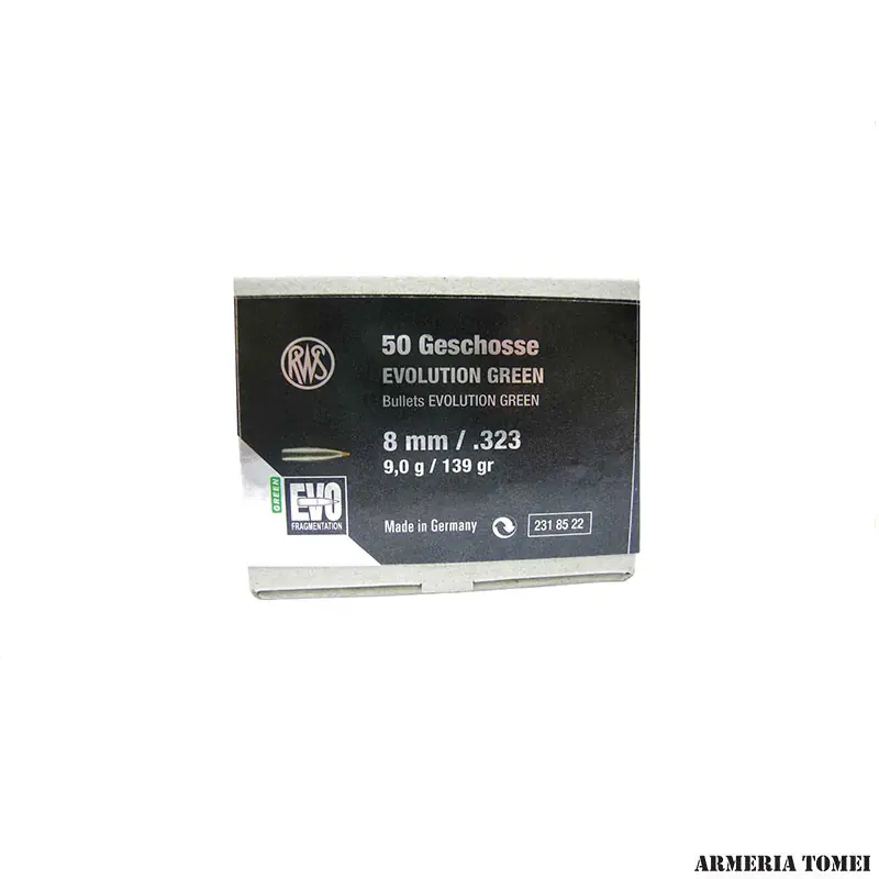 RWS - PALLE - EVOLUTION GREEN 8MM / .323 - 9,0G / 139GR QTY 50