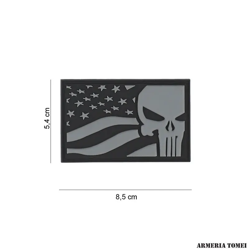 PATCH - 3D PVC PUNISHER USA FLAG GRIGIA 8083