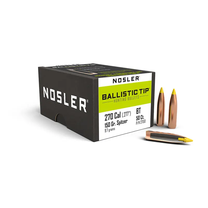 PALLE - NOSLER - BALLISTIC TIP 270 caliber (.277 ") Spitzer 150gr (9.7 grams) (50pz) -27150