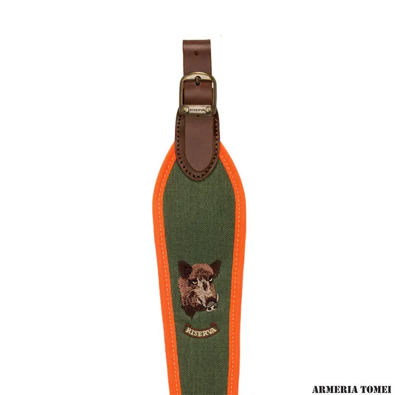 RISERVA - TRACOLLA CARABINA CINGHIALE CORDURA NATURELLE REGOLABILE ARANCIO FLUO