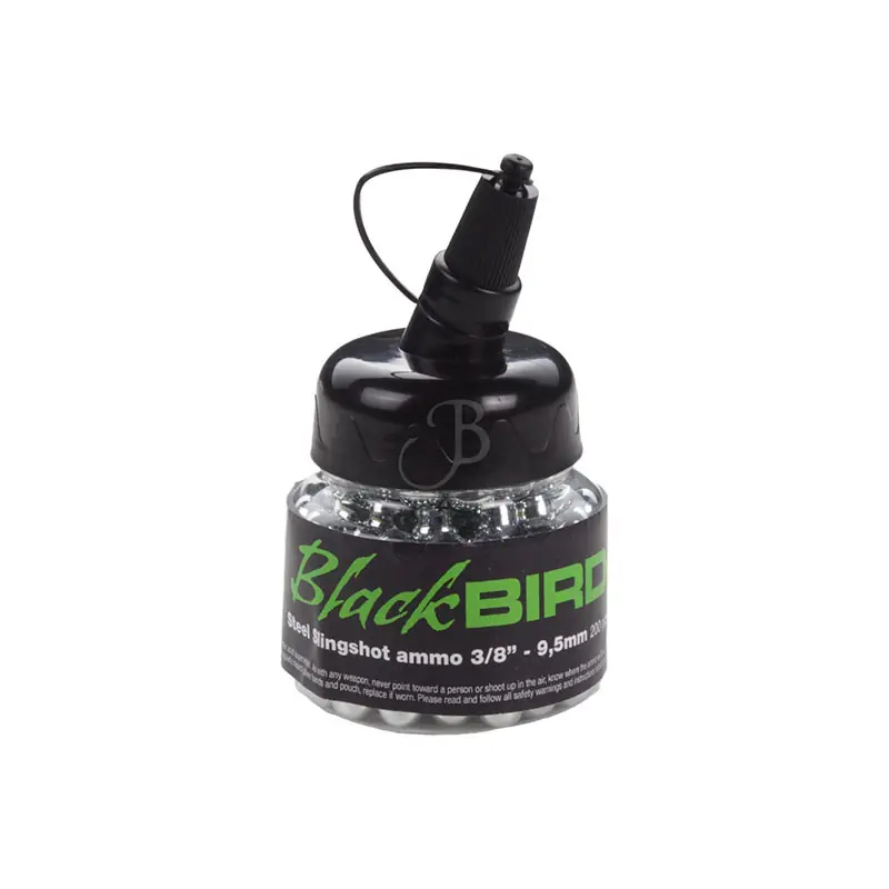 BLACKBIRD - SFERE ACCIAIO STEEL SLINGSHOT AMMO 3/8 " - 9,5mm (200PZ)