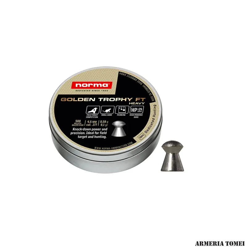 NORMA - GOLDEN TROPHY FT HEAVY 4,5MM (.177) 0,59g 9,1gr HP >24JOULE (500 PZ)