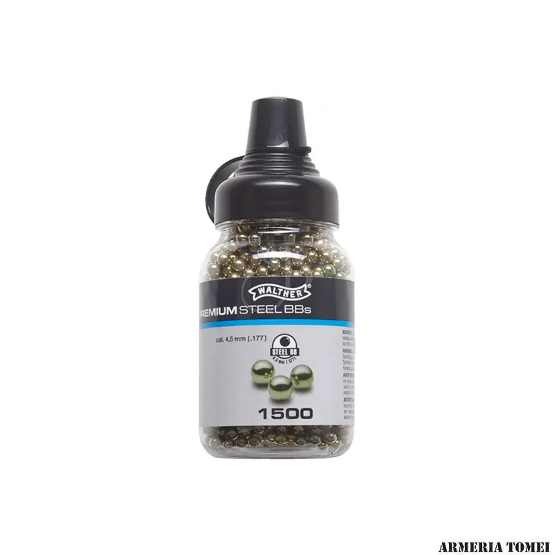 PALLINI ARIA COMPRESSA - WALTHER - PREMIUM STEEL BBs cal. 4,5mm (.177) (1500 pz)