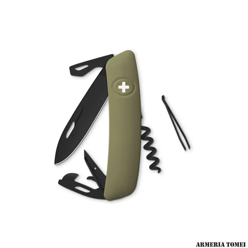 COLTELLINO SVIZZERO - SWIZA - D03 ALL BLACK, OLIVE
