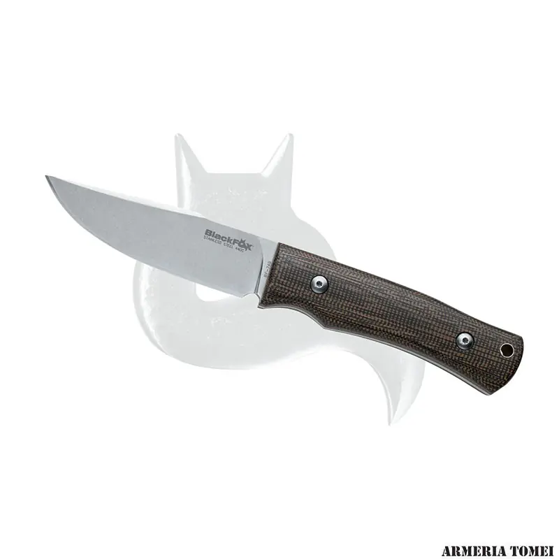 COLTELLO - FOX EXPLORATOR FIXED BLADE - 440C STONE WASHED BLADE - LINEN MICARTA HANDLE