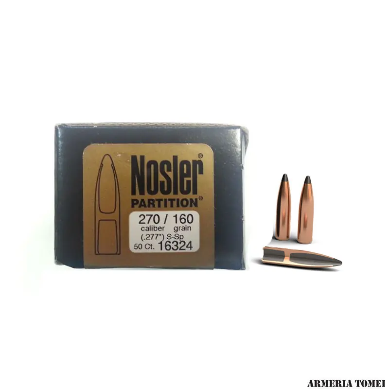 PALLE DA RICARICA - NOSLER - PARTITION 270 caliber (.277 ") SSP 160grain (50pz) -16324