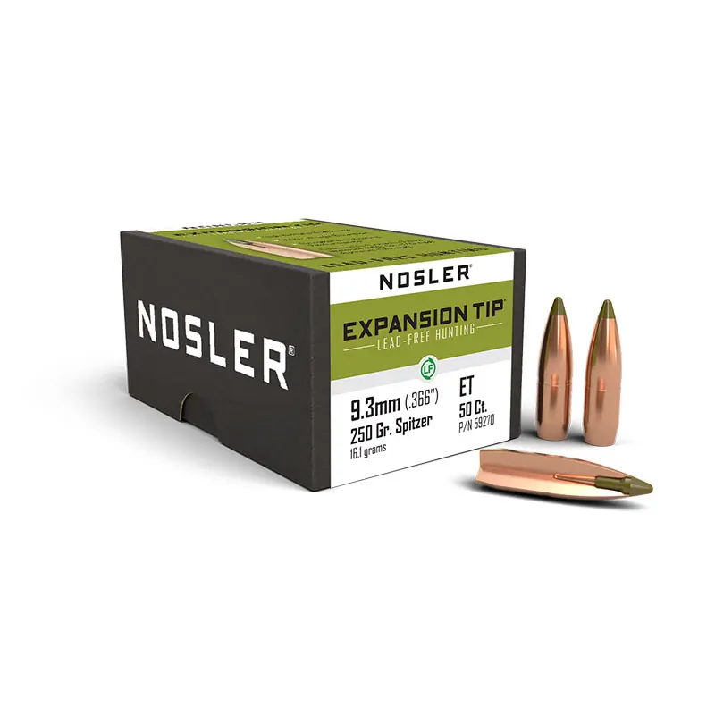PALLE - NOSLER - EXPANSION TIP 9.3mm Caliber (.366 ") Spitzer 250gr (16.2 grams) (50pz) -59270