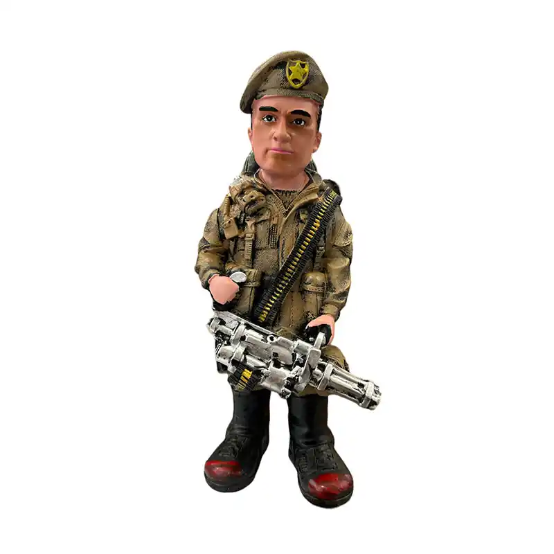 STATUETTA SOLDATO AMERICAN CORPS MINIGUN 29CM