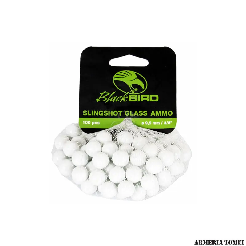 BLACKBIRD - STEEL AMMO SFERE VETRO PER FIONDA ø9,5mm - 3/8 " (100PZ)