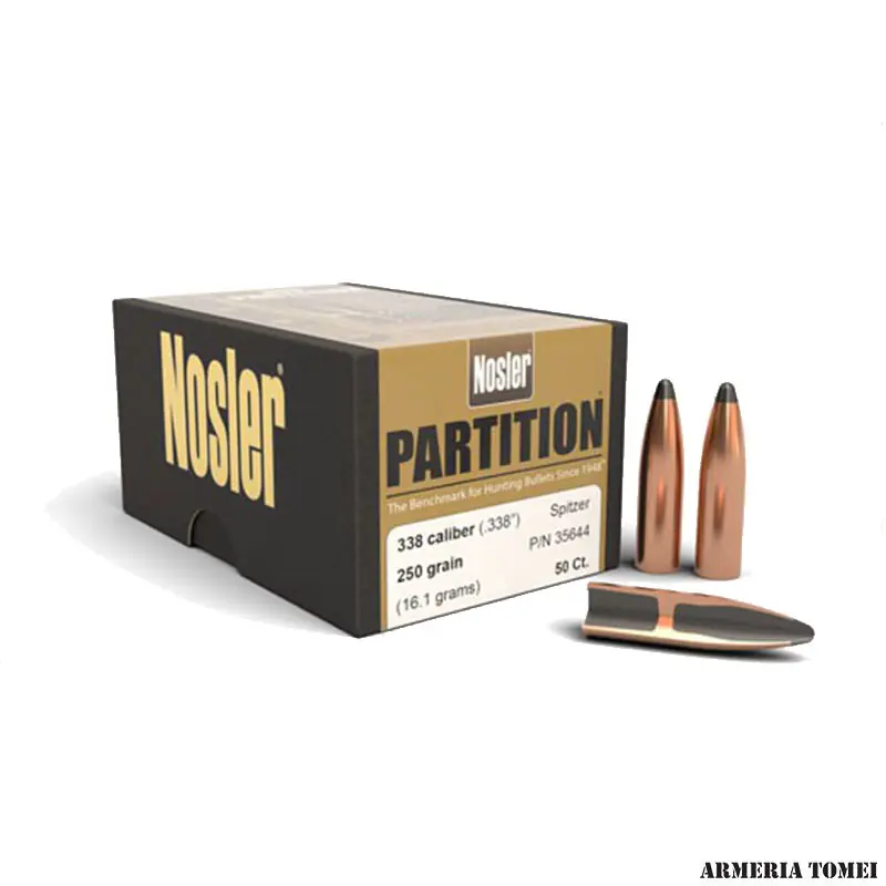 PALLE - NOSLER - PARTITION 338 CAL. .338 " SPITZER 250GR CONF. 50 PZ. -35644