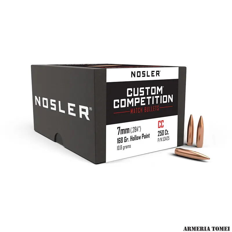 NOSLER - PALLE - CUSTOM COMPETITION 7MM (.284 ") 168GR HPBT / 10.8GR (250 PZ) -53425