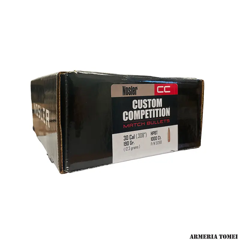 PALLE - NOSLER - CUSTOM COMPETITION 30 Cal (.308 ") HPBT 190gr (12.3 grams) -51268