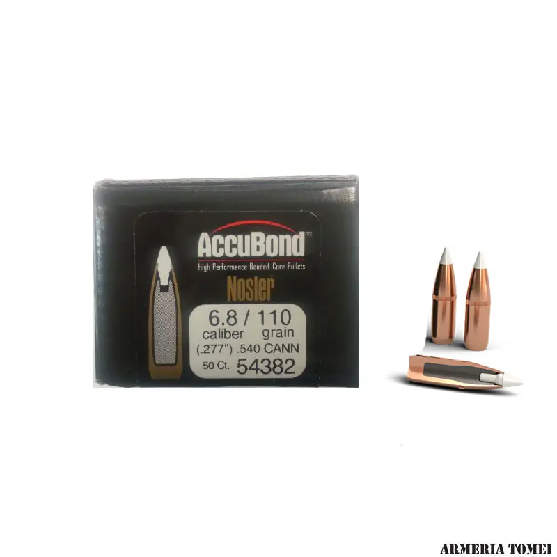 PALLE DA RICARICA - NOSLER - ACCUBOND 6.8 caliber 110grain (.277 ") .540 CANNV(50pz) -54382