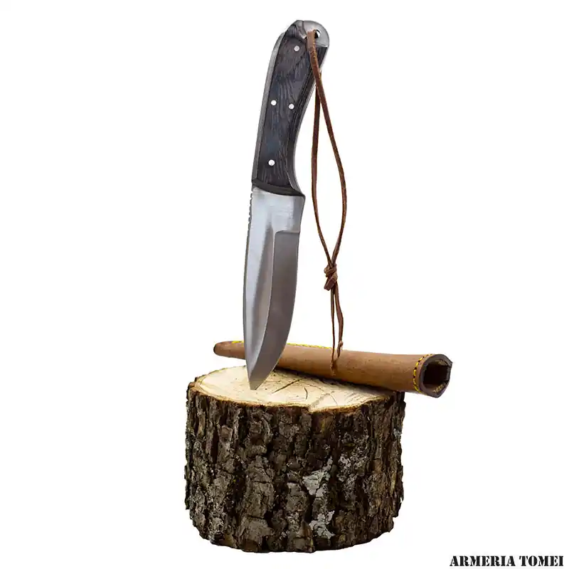 RAM SURVIVAL - COLTELLO DA CACCIA MANICO IN LEGNO LAMA 12CM