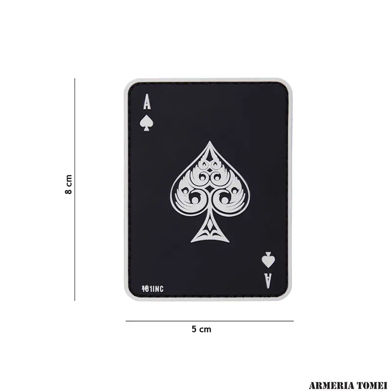 PATCH - 3D PVC ASSO DI PICCHE NERO 19017
