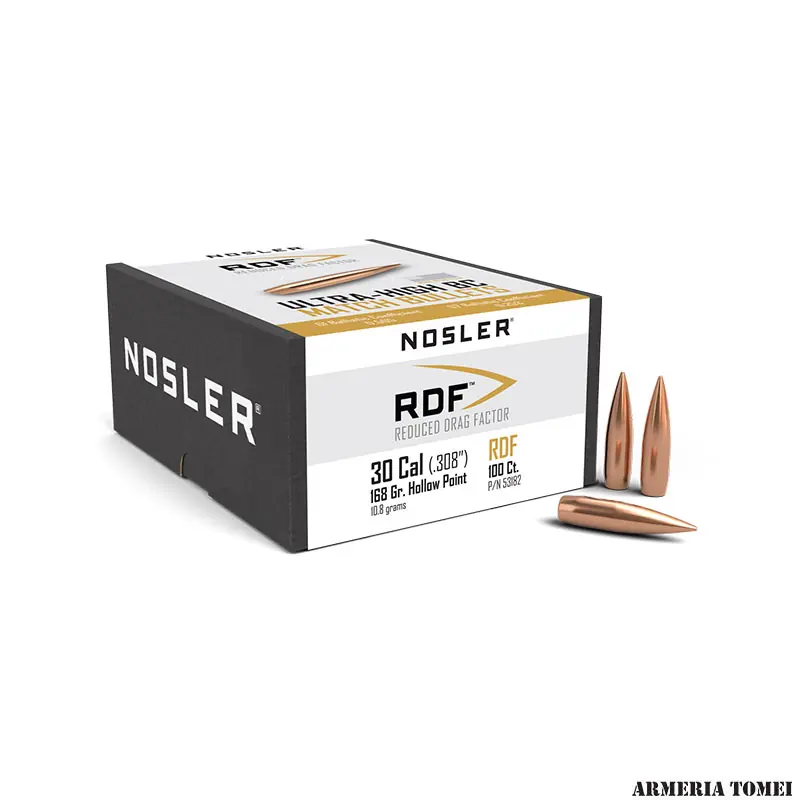 PALLE DA RICARICA - NOSLER - 30 Cal. (.308 ") 168gr 10.8 grams RDF (100PZ) -53182