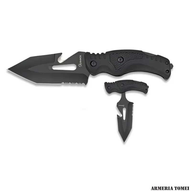 ALBAINOX - COLTELLO PUSH TATTICO SKINNER MANICO GOMMA
