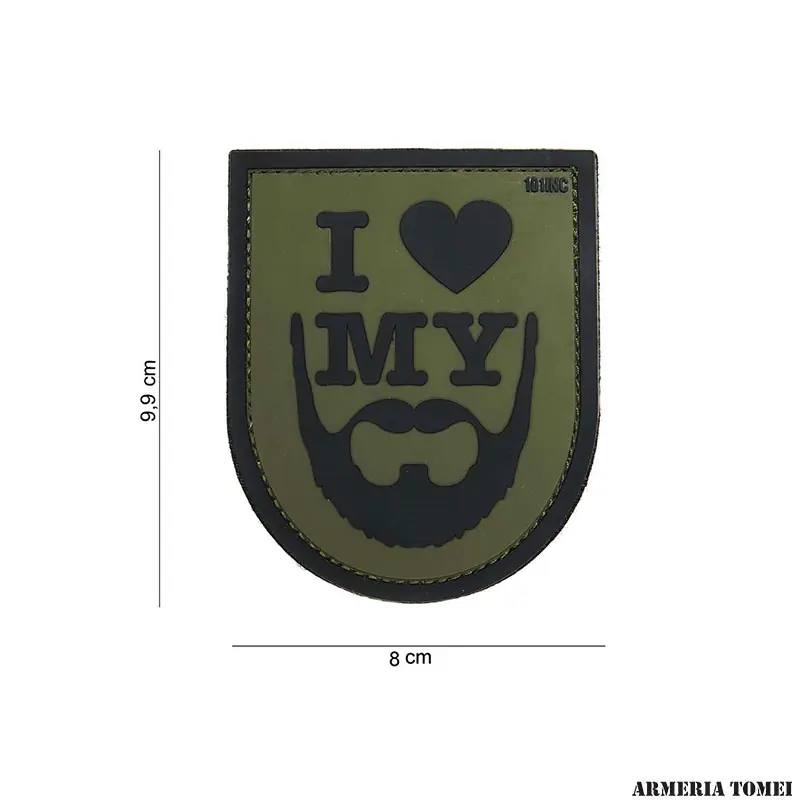 PATCH - 3D PVC I LOVE MY BEARD VERDE 14043