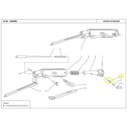 BENELLI SL80, 121, Pasion, M1 Molla estrattore Cal.12 cod.BENELLI VG20204 esploso nr.8