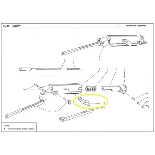 BENELLI SL80, PASION, 121 Manetta di armamento Cal.12 cod.BENELLI VG20209