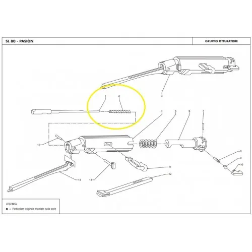 BENELLI SL80, PASION, 121, 201 Molla percussole per Cal.12 e 20 cod.BENELLI VG20210