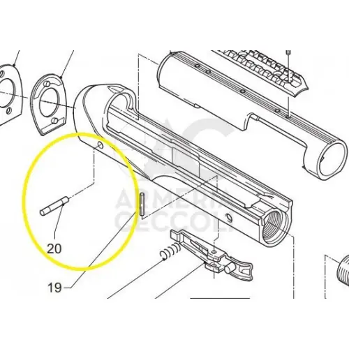BENELLI Raffello, M1 e M 2 Perno fissaggio guardia brunito Conf. da 1 pezzo