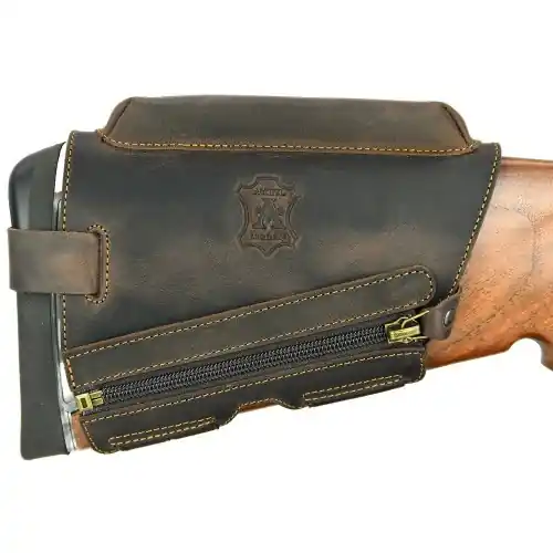 ARTIPEL Allineatore Ottico per Calcio in Pelle Chiusura a zip per armi con Red Dot 20mm Marrone cod.ARD02/R