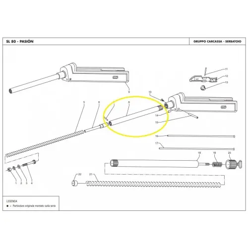 BENELLI 121 Tubo guida molla biella cod.VG30336 esploso nr.8