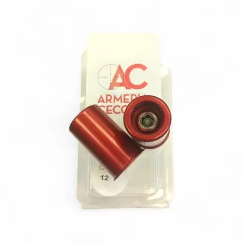 ADVANCE Group Salvapercussore calibro 12 in alluminio anotizzato in blister da 2 pezzi con logo ARMERIA CECCOLI