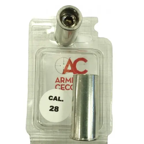 ADVANCE Group Salvapercussore calibro 28 in alluminio in blister da 2 pezzi con logo ARMERIA CECCOLI