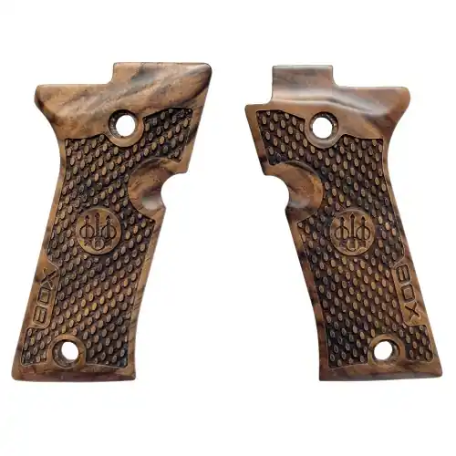 BERETTA 80x CHEETAH Guancette in legno di Noce Chiaro con scudetto codE03753