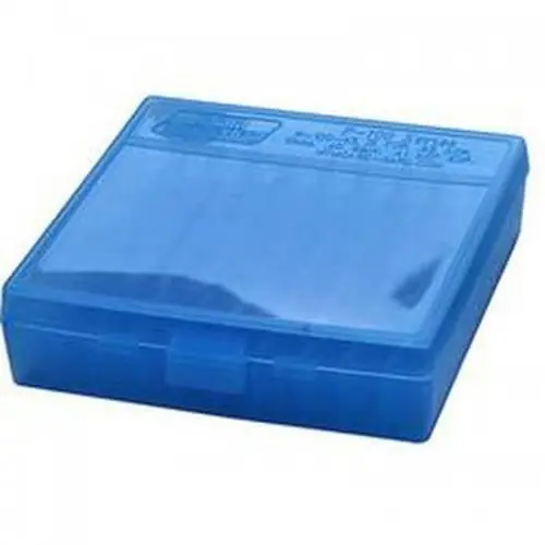 MTM P-100-45 Scatola Portacolpi BLU Trasparente Cal.45ACP da 100 colpi