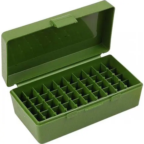 MTM P50-44-10 Box rigido portacolpi calibro 44 Magnum da 50 colpi VERDE
